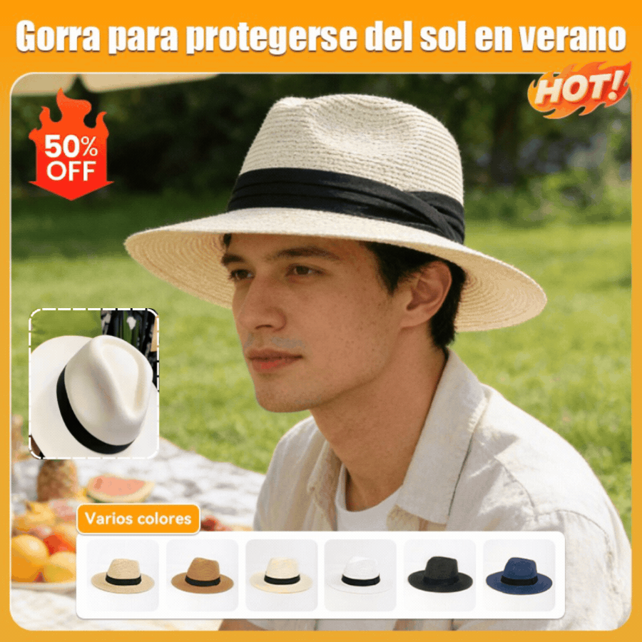 🌿 【56-58cm】【Compre 1 y obtenga 1 gratis】Sombrero de palma tejido a mano de Ecuador.