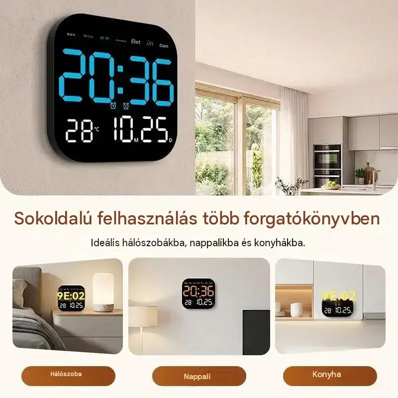 🛏️ Digitális óra otthonra és irodába: ébredjen gyengéden, és felejtse el a bosszantó ébresztőhangokat! Állítható fényerő, csendes működés éjszaka. 🌙