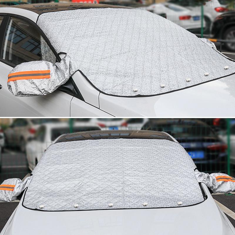 💥【Časovo obmedzená ponuka】🔥Slnečná clona/snehová pokrývka na čelné sklo auta. Vhodná pre sedan, SUV atď. Celoročné použitie.