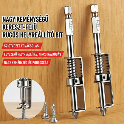 【6 darab】Extra kemény acélrugós Phillips fejű bitek, erős mágnesek a csúszásgátlóért, könnyen kezelhető.
