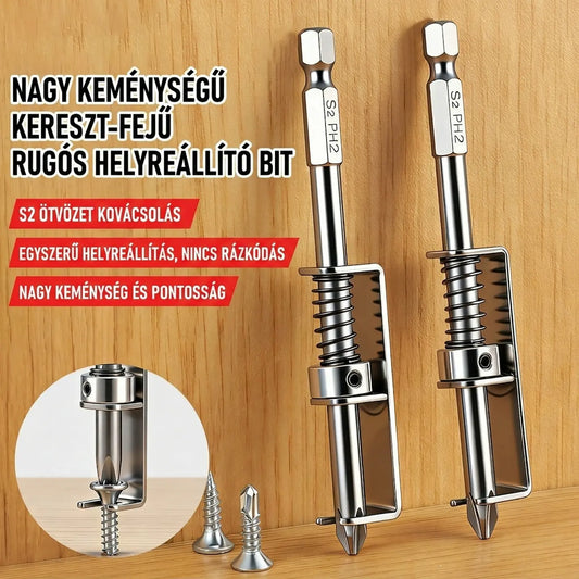 【6 darab】Extra kemény acélrugós Phillips fejű bitek, erős mágnesek a csúszásgátlóért, könnyen kezelhető.