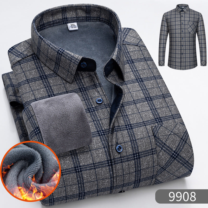 🔥【Zľava 50 %】👔【L-5XL】Teplá košeľa s dlhým rukávom
