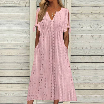 【🔥Świetna oferta】【Rozmiary 5XL】Prosta damska letnia sukienka, mieszanka bawełny i lnu, wygodna i oddychająca