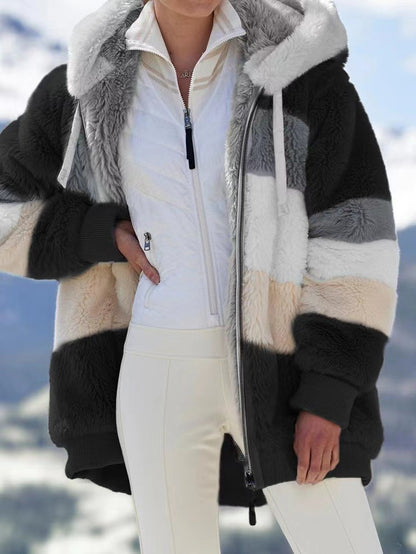 ☃️Ponuda ograničenog trajanja, 35 % popusta❄️【S-5XL】Nova ženska zimska jakna za 2026., debela, s plišanim prugama