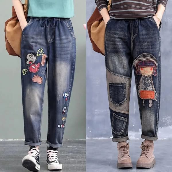 🔥【Zľava 30 %】【S-5XL】Módne dámske džínsy s elastickým pásom, moderné a pohodlné, dostupné v mnohých veľkostiach