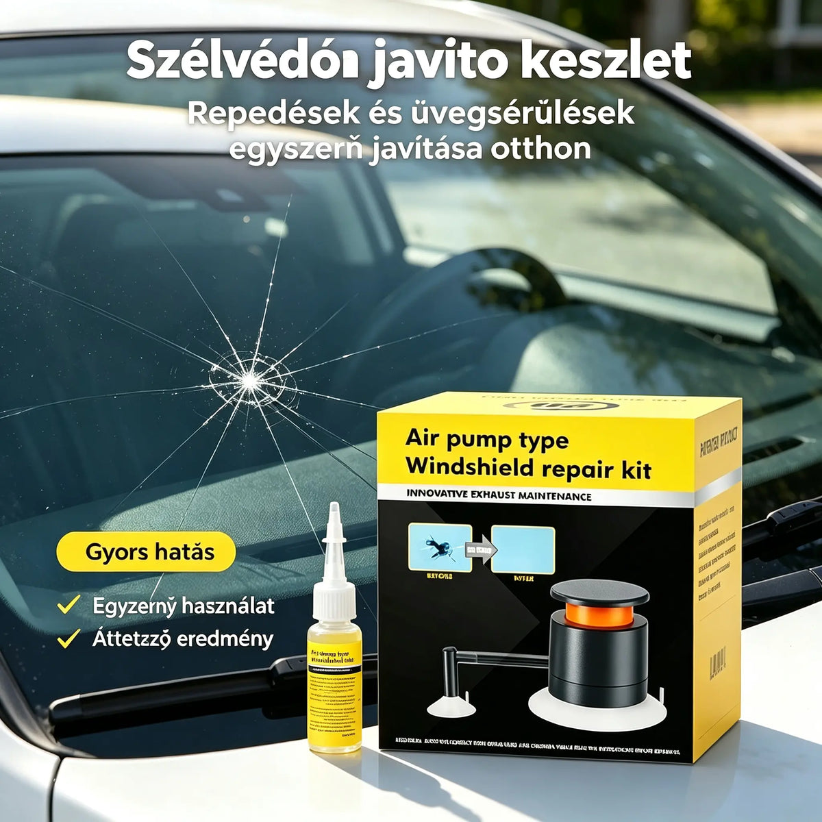 🚗🚗Új autó szélvédő javító folyadék – gyorsan javítja a repedéseket és karcolásokat.