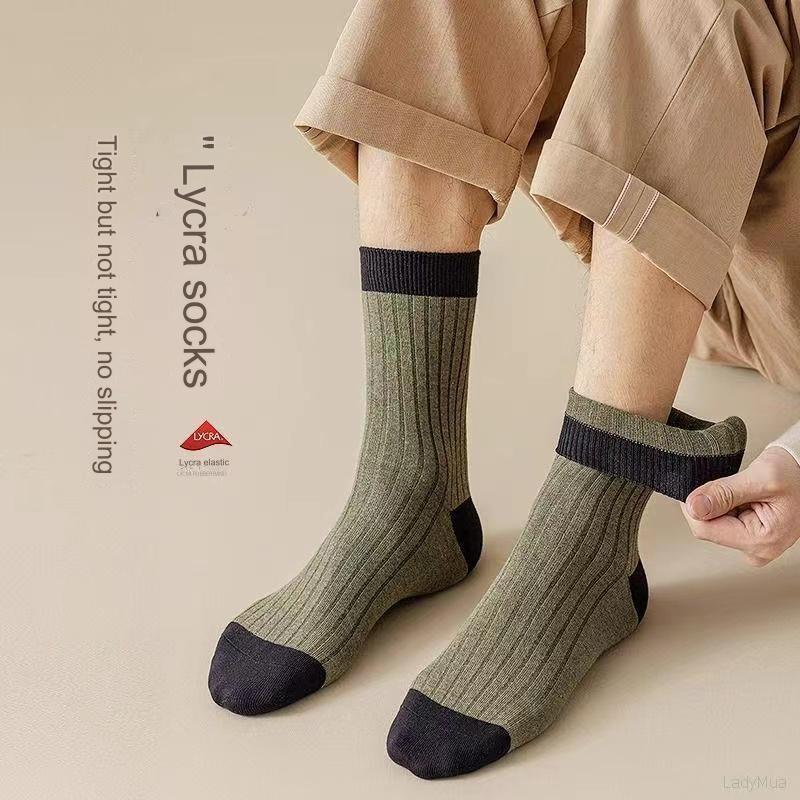 😍🧦【10 ζευγάρια】Ανδρικές κάλτσες 2026 - νέα άφιξη φθινοπώρου και χειμώνα, χοντρές βαμβακερές κάλτσες μεσαίου-ψηλού ύψους, απορροφητικές και αντιοσμητικές