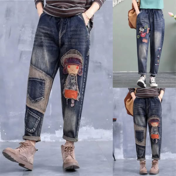🔥【Zľava 30 %】【S-5XL】Módne dámske džínsy s elastickým pásom, moderné a pohodlné, dostupné v mnohých veľkostiach