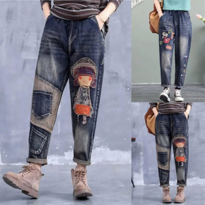 🔥【Zľava 30 %】【S-5XL】Módne dámske džínsy s elastickým pásom, moderné a pohodlné, dostupné v mnohých veľkostiach