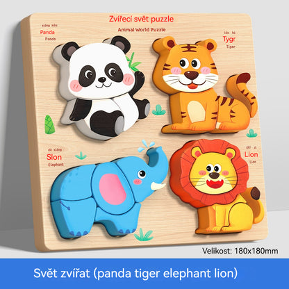 🔥😍 Časově omezená speciální nabídka 【1 sada 4 stylů】👧🏻🧩Dřevěné Montessori 3D puzzle pro předškolní vzdělávání
