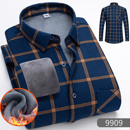 🔥【Zľava 50 %】👔【L-5XL】Teplá košeľa s dlhým rukávom