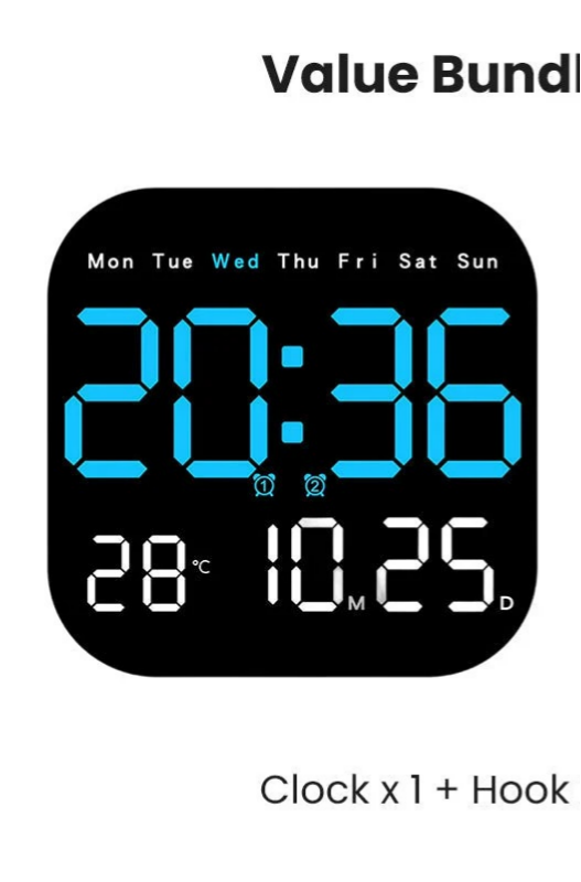 🕰️Eladások meghaladták az 50 000 darabot! 🛏️Időben korlátozott 40% kedvezmény! Digitális óra otthoni és irodai használatra.