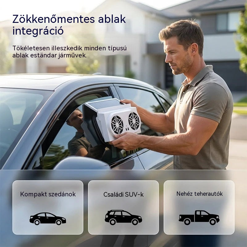 50% KEDVEZMÉNY🌀Napenergiás autós ventilátor