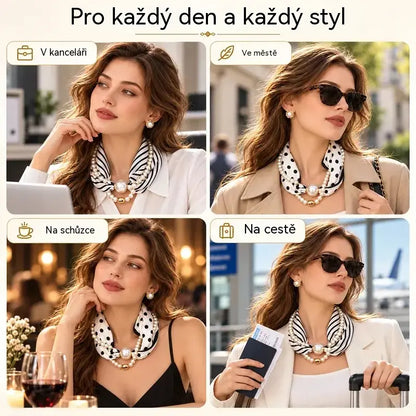 ✨ Perlový náhrdelník a magnetický šátek v jednom! Rychlé magnetické zapínání · Odnímatelné provedení · Francouzská elegance a všestranný styl! Speciální nabídka: Kupte jeden a druhý získáte zdarma!