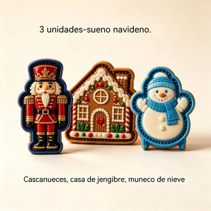 ⌛ 🥧🎄Mini karácsonyi tortaforma-kollekció 9 dizájnnal | 🫎Újrafelhasználható dombornyomott formák részletes karácsonyi torták készítéséhez Mikulás, hóember, rénszarvas és karácsonyfa formájában⛄