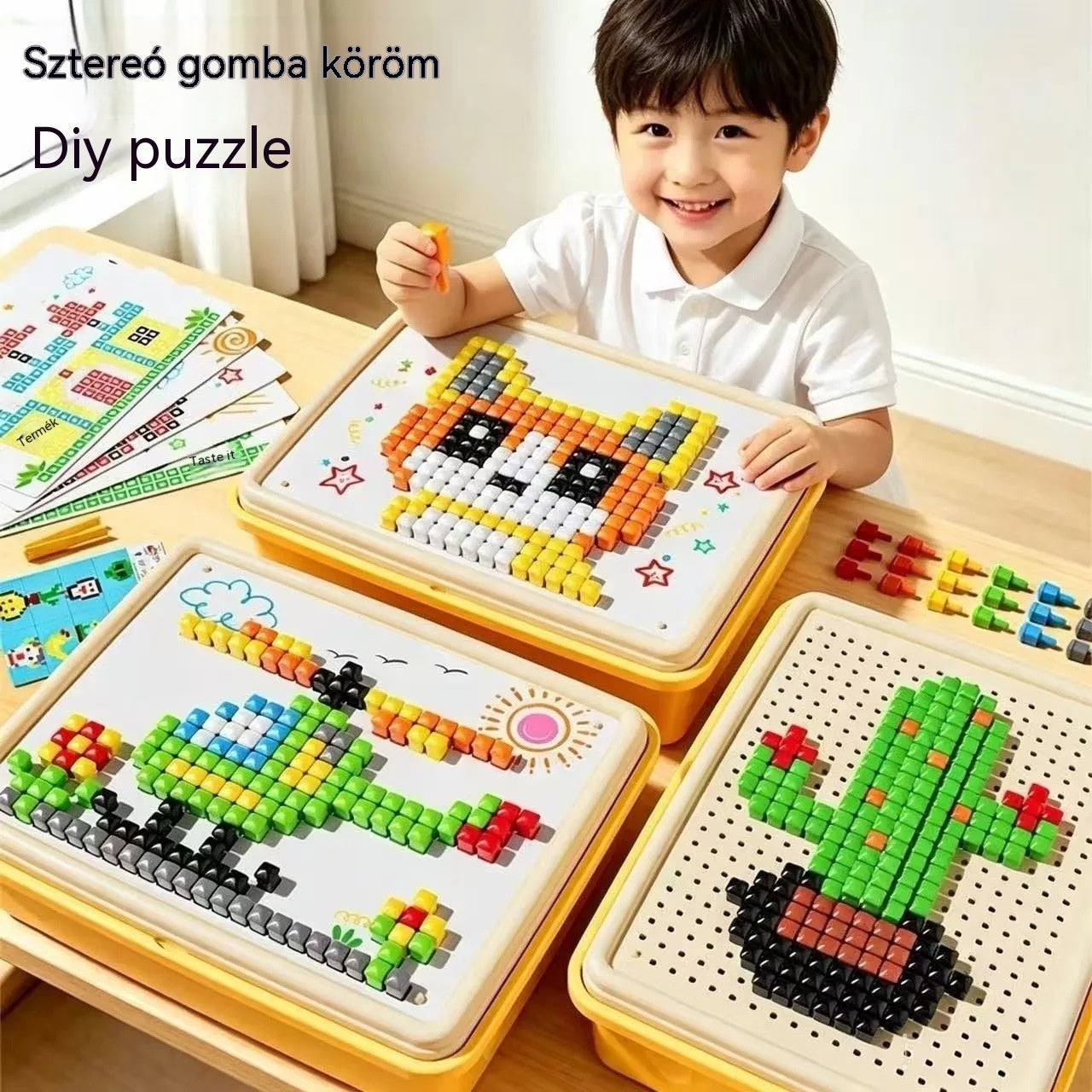 🧒👦 3D gomba alakú cövek kirakó, egy biztonságos és sokoldalú barkácsszerelő eszköz gyerekeknek.