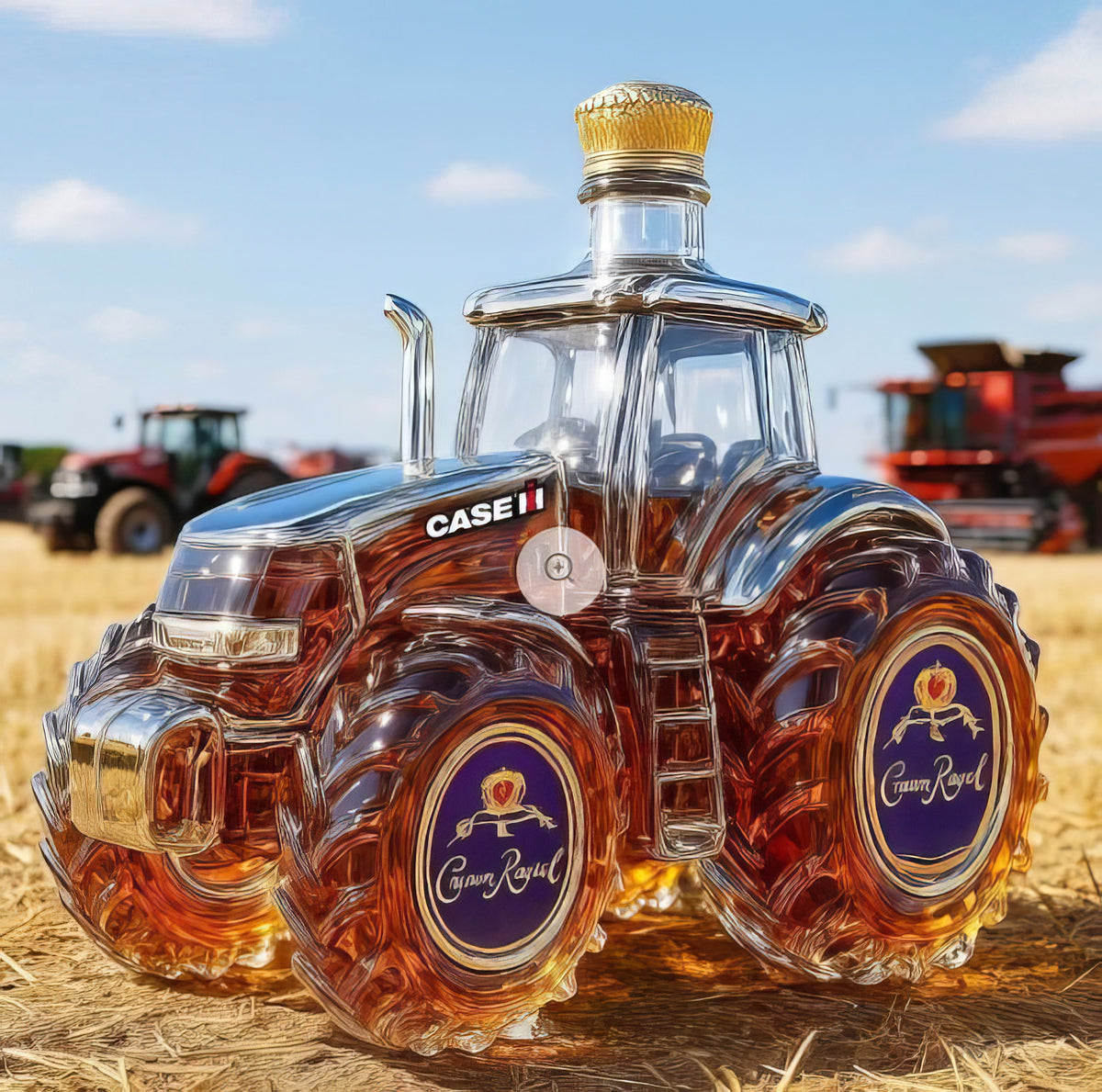 🔥Προσφορά περιορισμένου χρόνου🚜Ρετρό μπουκάλι κρασιού με αγροτικό τρακτέρ，🎁🎁Δημιουργικά διακοσμητικά σφραγισμένα για μπουκάλια ουίσκι