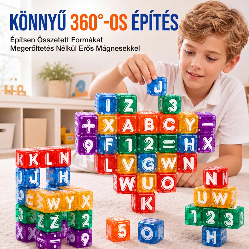 🧩 Mágneses kockák betűkkel és számokkal – Játékos tanulás, szórakoztató oktatás ✨