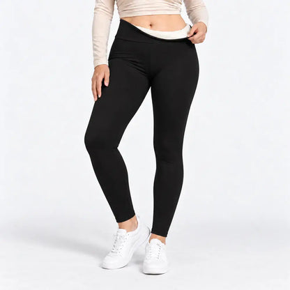 【S-2XL】Magas derekú, bélelt téli leggings hasformáló hatással