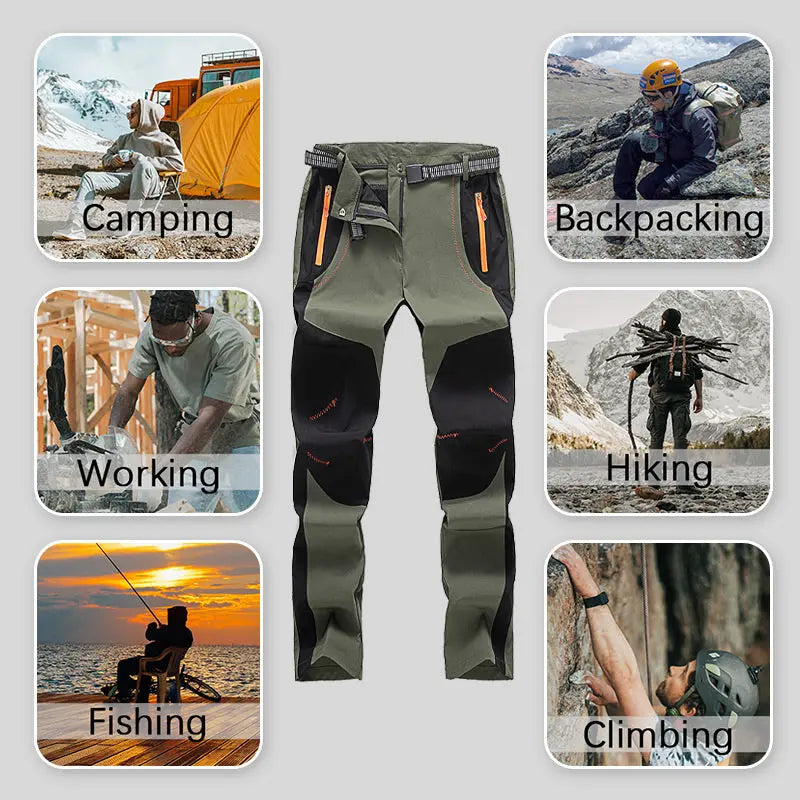 【💥Visoka kvaliteta】【S-5XL】Muške planinarske hlače, mekane, vodootporne, otporne na vjetar, prozračne, tople i od debelog flisa za sportove na otvorenom.