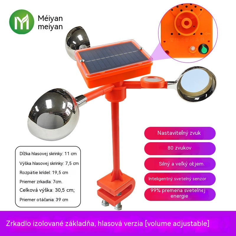 🐦🦉【Novinka】Kompletne vylepšený solárny/veterný nastaviteľný sonický odpudzovač vtákov