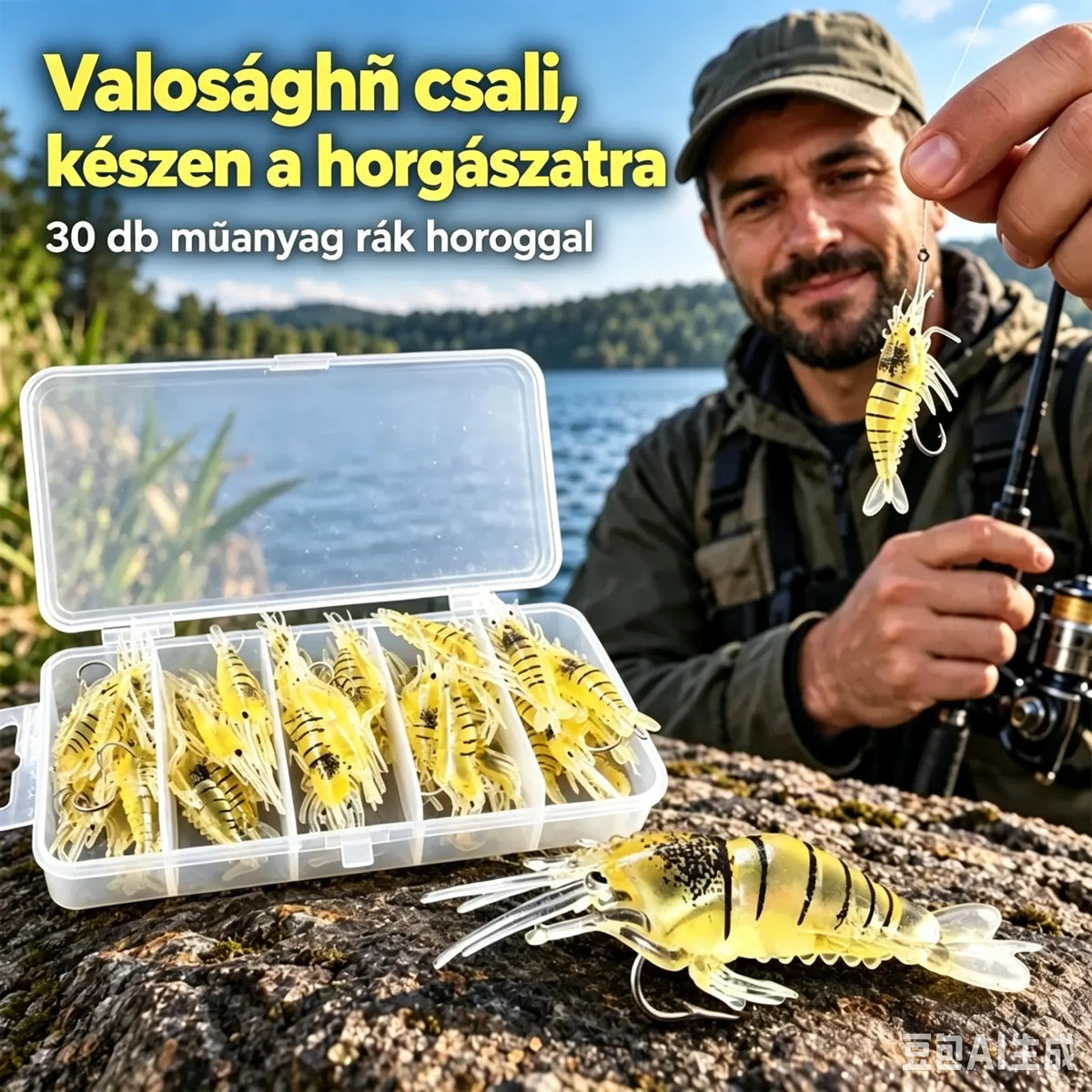 ⏰ Korlátozott ideig tartó, féláras ajánlat ✨ Biomimetikus, puha garnéla műcsali | Élethű és dinamikus, természetes mozgással; szakadásálló és tartós – édesvízi és sós vízi horgászathoz egyaránt alkalmas 🎣