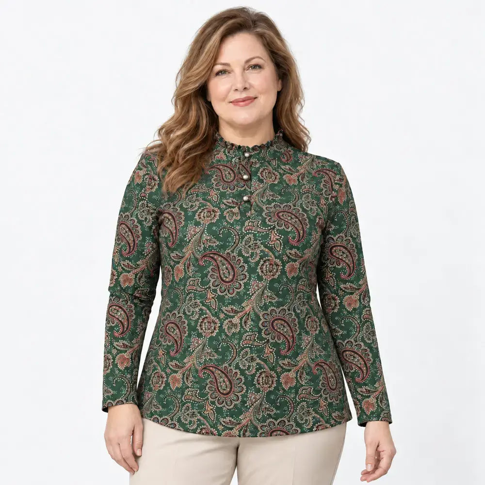 🔥Béléses mintás női felső – meleg és elegáns egyszerre!👚