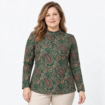🔥Béléses mintás női felső – meleg és elegáns egyszerre!👚