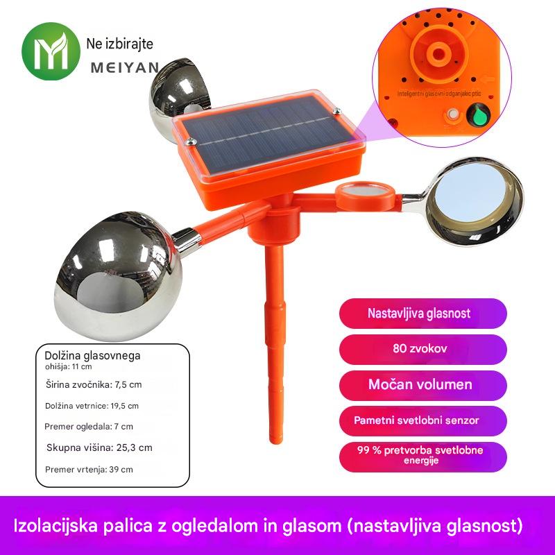 🐦🦉【Nov izdelek】Popolnoma nadgrajen odganjalec ptic na sončno in vetrno energijo, nastavljiv z glasovnim upravljanjem
