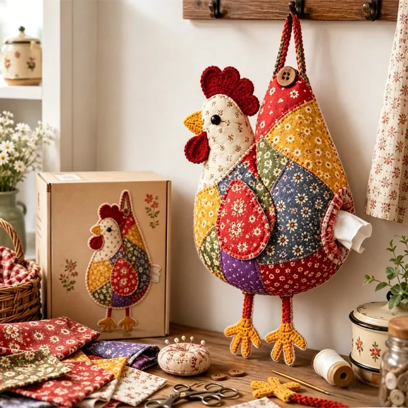 🐔Állatmotívumos papírzsebkendő-tartó varrókészlet