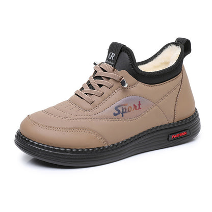 👟【35-41】Νέα χειμωνιάτικα βελούδινα και χοντρά αντιολισθητικά παπούτσια για μαμάδες, μοντέρνα και ευέλικτα ζεστά βαμβακερά παπούτσια, χιονομπότες με μαλακή σόλα