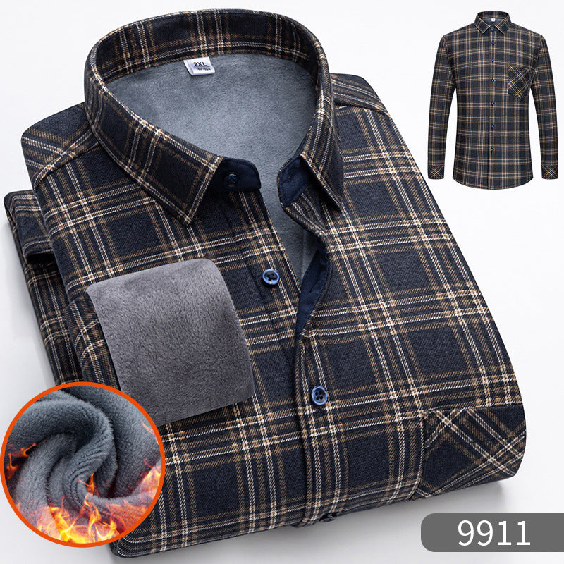 🔥【Zľava 50 %】👔【L-5XL】Teplá košeľa s dlhým rukávom