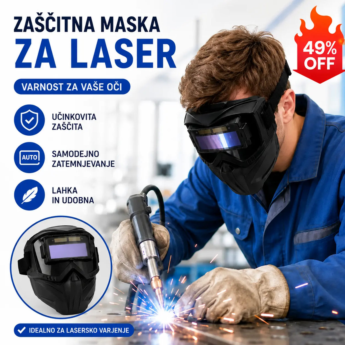 🔥⚡Samozatemnitvena varilska čelada za zaščito oči