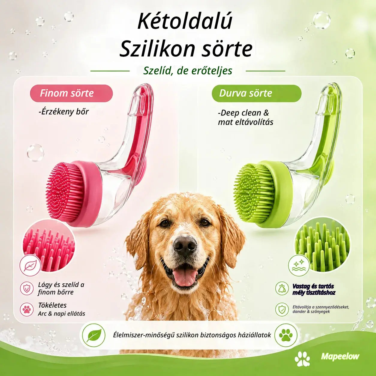 🚿🐕【2 tétel—8000 Ft】 Állatfürdető kefe, hosszú nyéllel és samponadagolóval