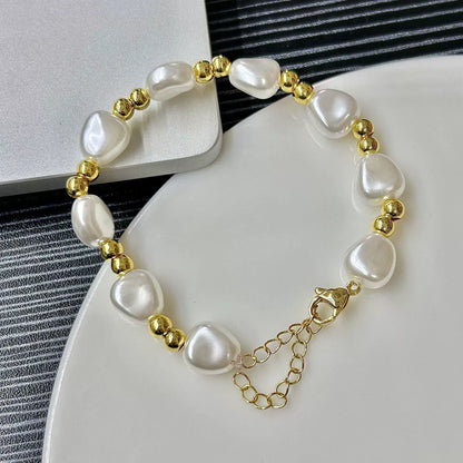 💐✨【Fő karkötő + 5 darab hozzáillő kiegészítő】Barokk édesvízi gyöngy karkötő, egy elegáns és sokoldalú, visszafogott luxusékszer.