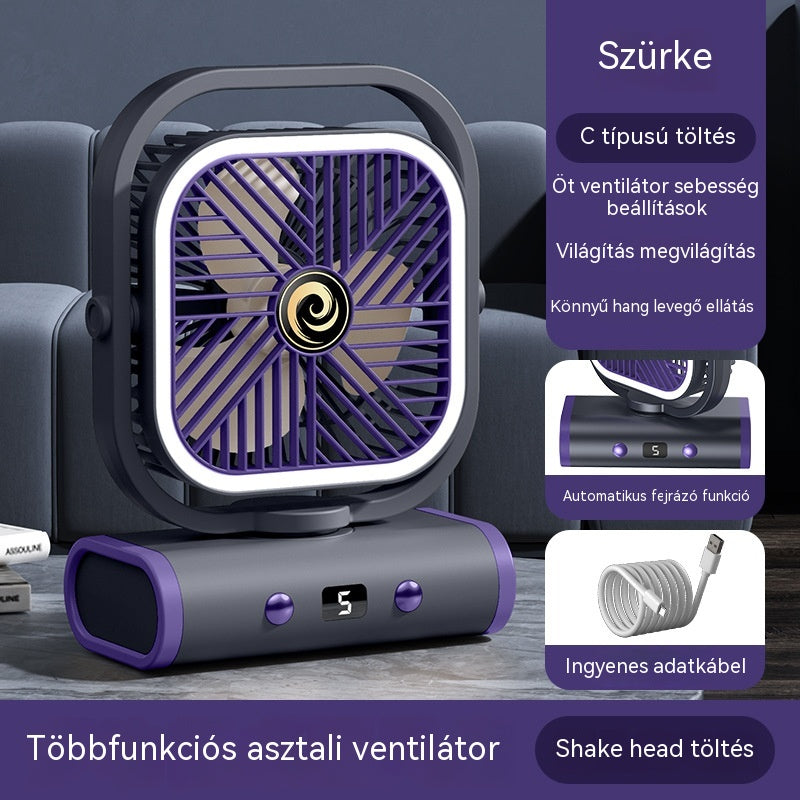 💨 Új, multifunkcionális, csendes ventilátor: fénymegvilágítással és ötféle szélsebesség-beállítással💡