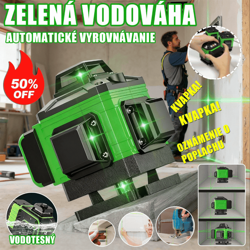 🧰16-riadkový samonivelačný laserový nivelačný nástroj so zeleným svetlom