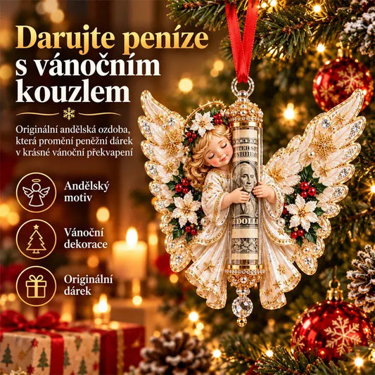 🎁Cena za 5dílnou sadu je 680 českých korun.✨Vánoční ozdoba na držák peněz s andělem