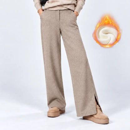 👖【S-3XL】Női bő szárú nadrág őszi/téli viseletre - Meleg gyapjú anyag, egyenes szárú, bő szabású