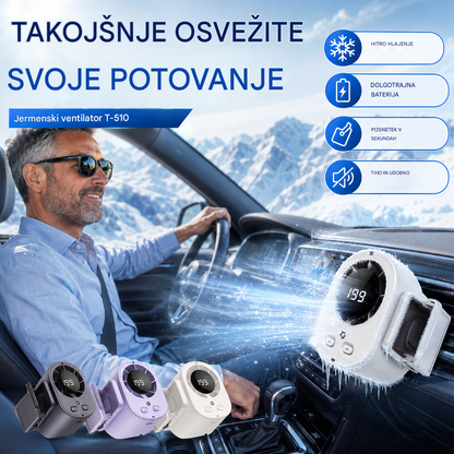 🌀❄Nov visokozmogljiv USB ventilator z digitalnim LED zaslonom za uporabo v avtomobilu in na prostem