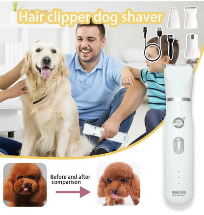 🐕😺 Mini elektrický holiaci strojček pre psov a mačky 4 v 1 + nožnice na nechty
