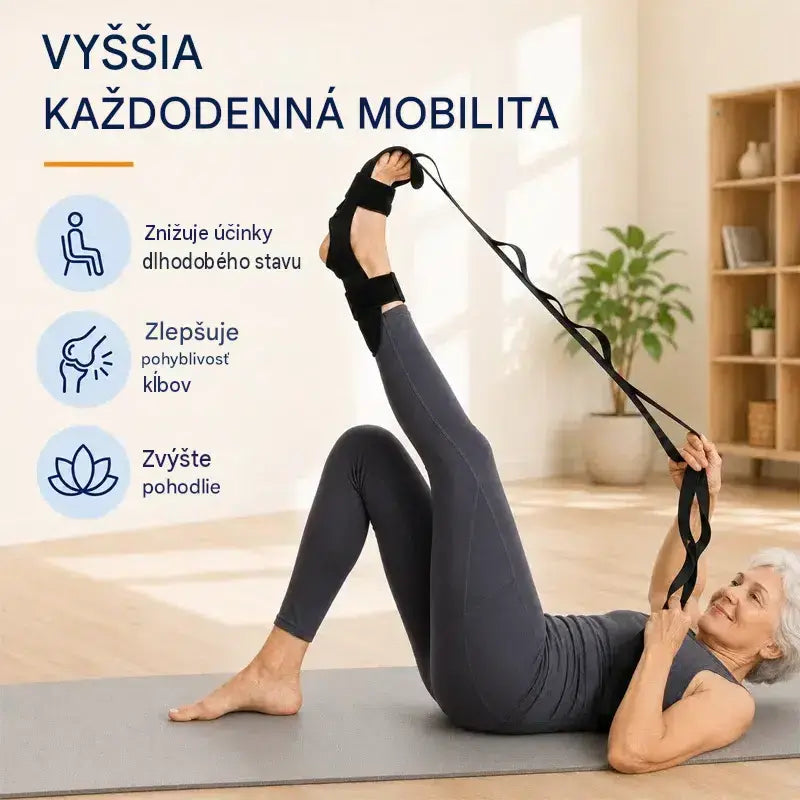 【2 ks】Naťahovací pás a strečing väzov na jogu a fitness – priedušný a nastaviteľný popruh na členky a chodidlá, regeneráciu a flexibilitu