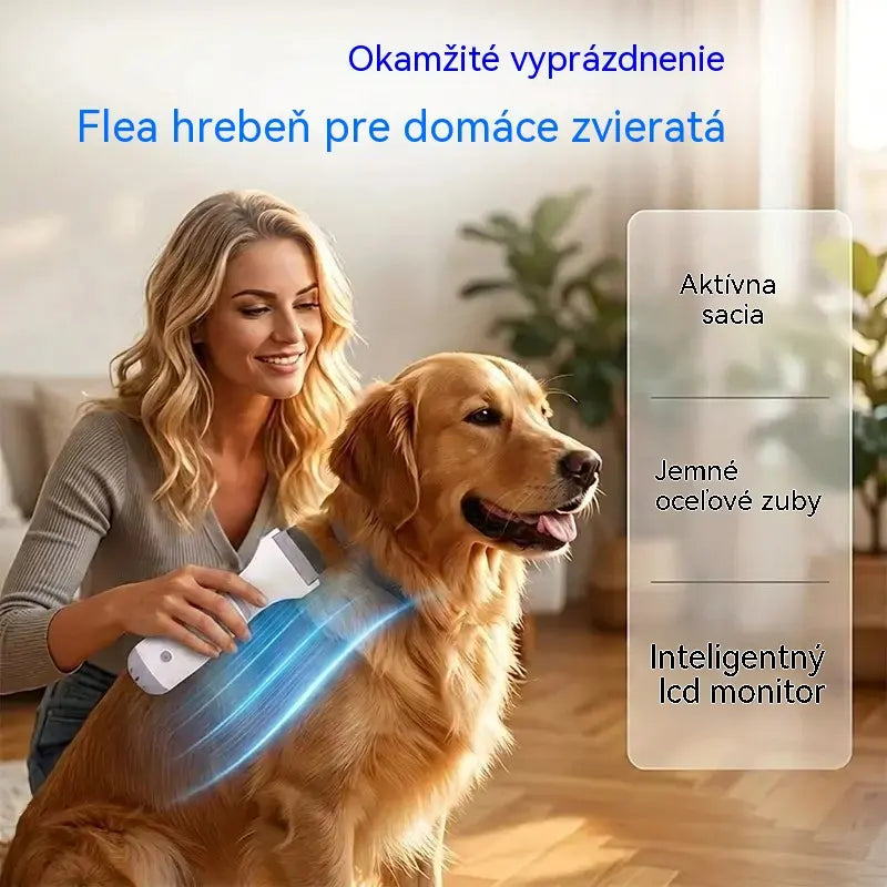 Elektrický hrebeň na blchy a vši pre domáce zvieratá | Bez chemikálií, okamžité odstránenie parazitov, bezpečná starostlivosť o citlivú srsť 🐶🐱