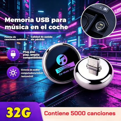 【32G】32GB метална USB флаш памет за музика в колата с качество на звука без загуби 【Съдържа 5000 песни】