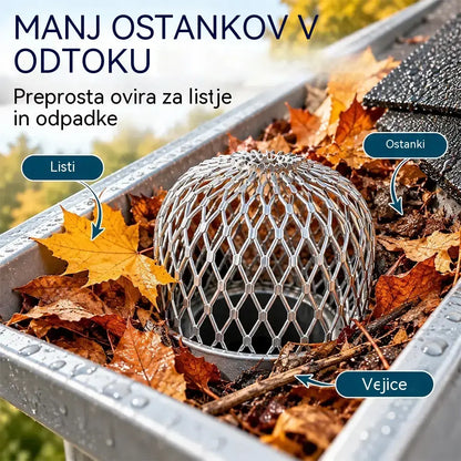 🍂 10-delni komplet za zaščito žlebov in odtočnih cevi pred zamašitvijo · Izdelano iz aluminijeve zlitine · Prilagodljiva oblika · Enostavna namestitev brez orodja!