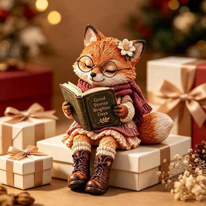 🦊Nézd meg a kreatív gyantából készült állatfigurát - egy szemüveges rókát.