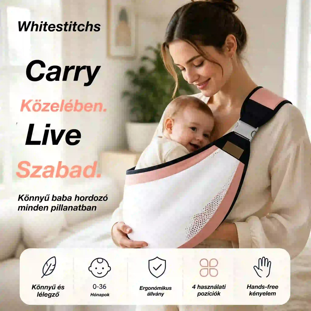 👶 Könnyű, ergonomikus babahordozó | Ideális sétákhoz és utazáshoz ✈️