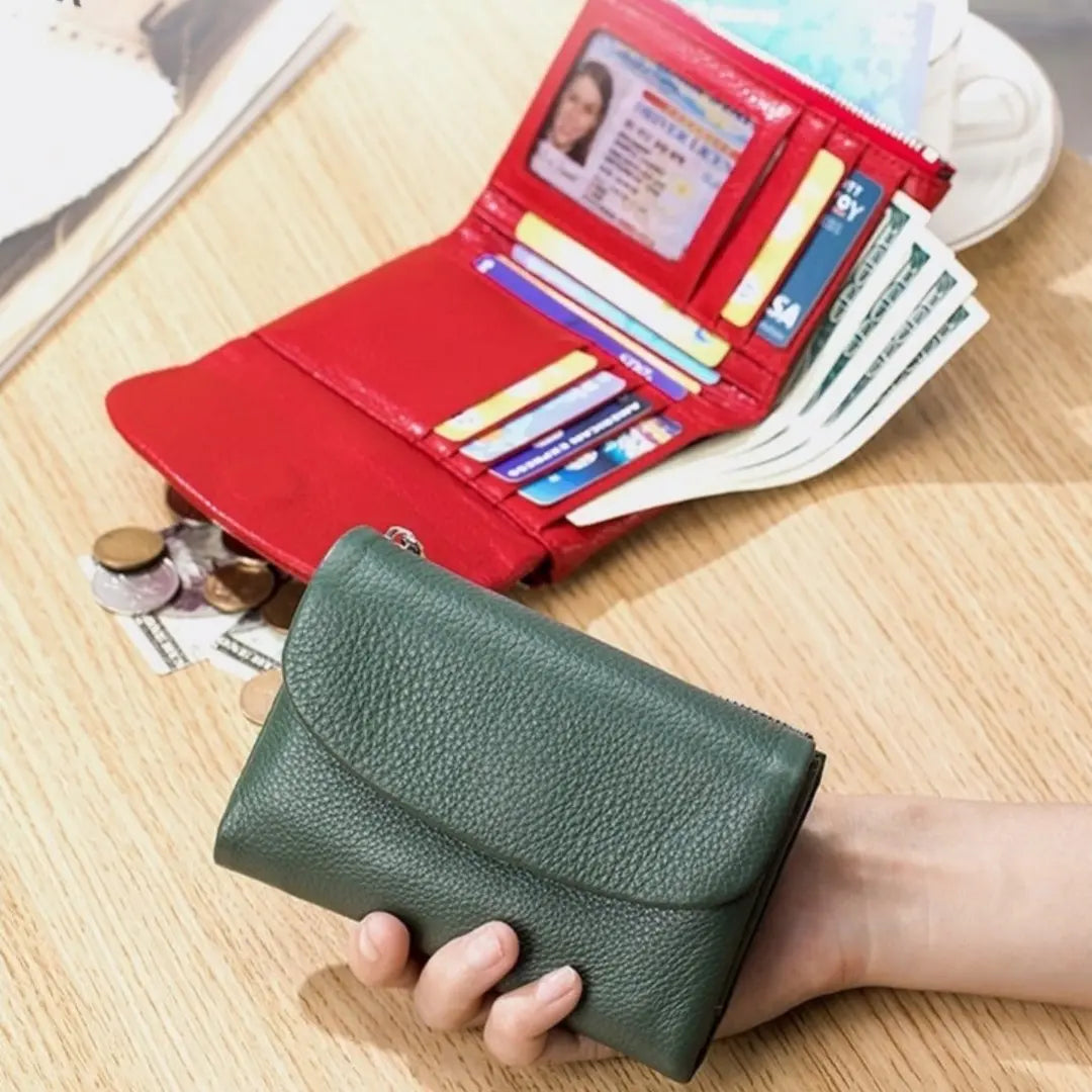 ⏰Cartera unisex Pebble de piel auténtica con protección RFID🔥