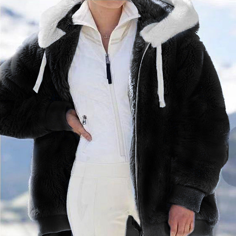 ❄️☃️[S-5XL] Női vastagított, plüss, színblokkos, csíkos dzseki (2026)