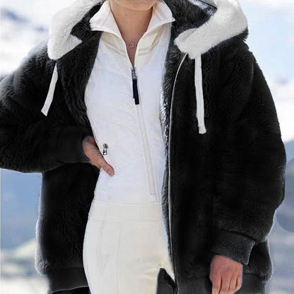 ❄️☃️[S-5XL] Női vastagított, plüss, színblokkos, csíkos dzseki (2026)